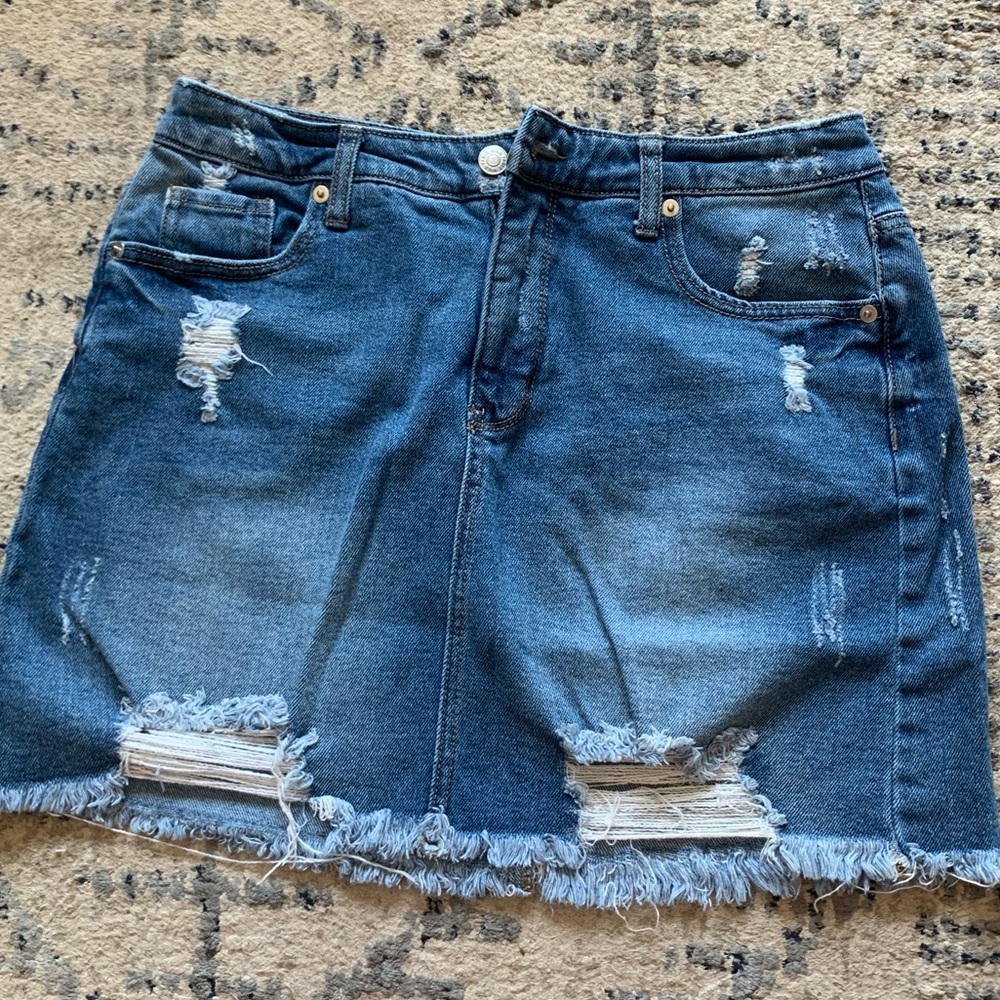 Jean Skirt Frayed